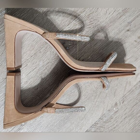 Schutz Suede Crystal Embellishments SlidesWomen's Size 8.5 - Picture 5 of 7